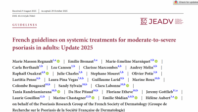 Nouvelles recommandations françaises sur le traitement systémique du psoriasis modéré à sévère de l'adulte - Mise à jour de 2025